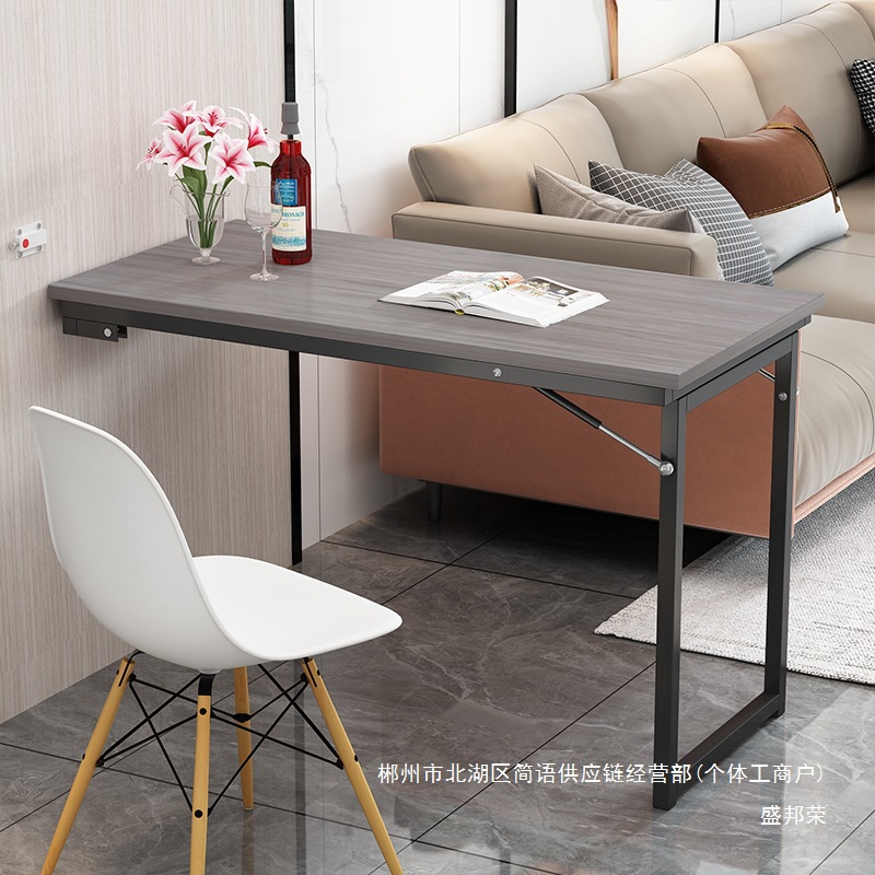 Fábrica directa de madera sólida contra la pared mesas plegables mesas de comedor pequeñas hogares simple consola de cocina retráctil invisible image 3
