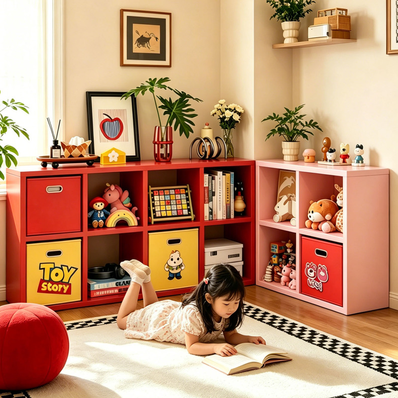 Dopamine-Colored Grid Cabinet Living Room Corner Storage Cabinet Children's Bookcase Storage Cabinet Bookshelf Floor-Standing Storage Rack Dopamine-Colored Grid Cabinet Living Room Corner Storage Cabinet Children's Bookcase Storage Cabinet Bookshelf Floor-Standing Storage Rack