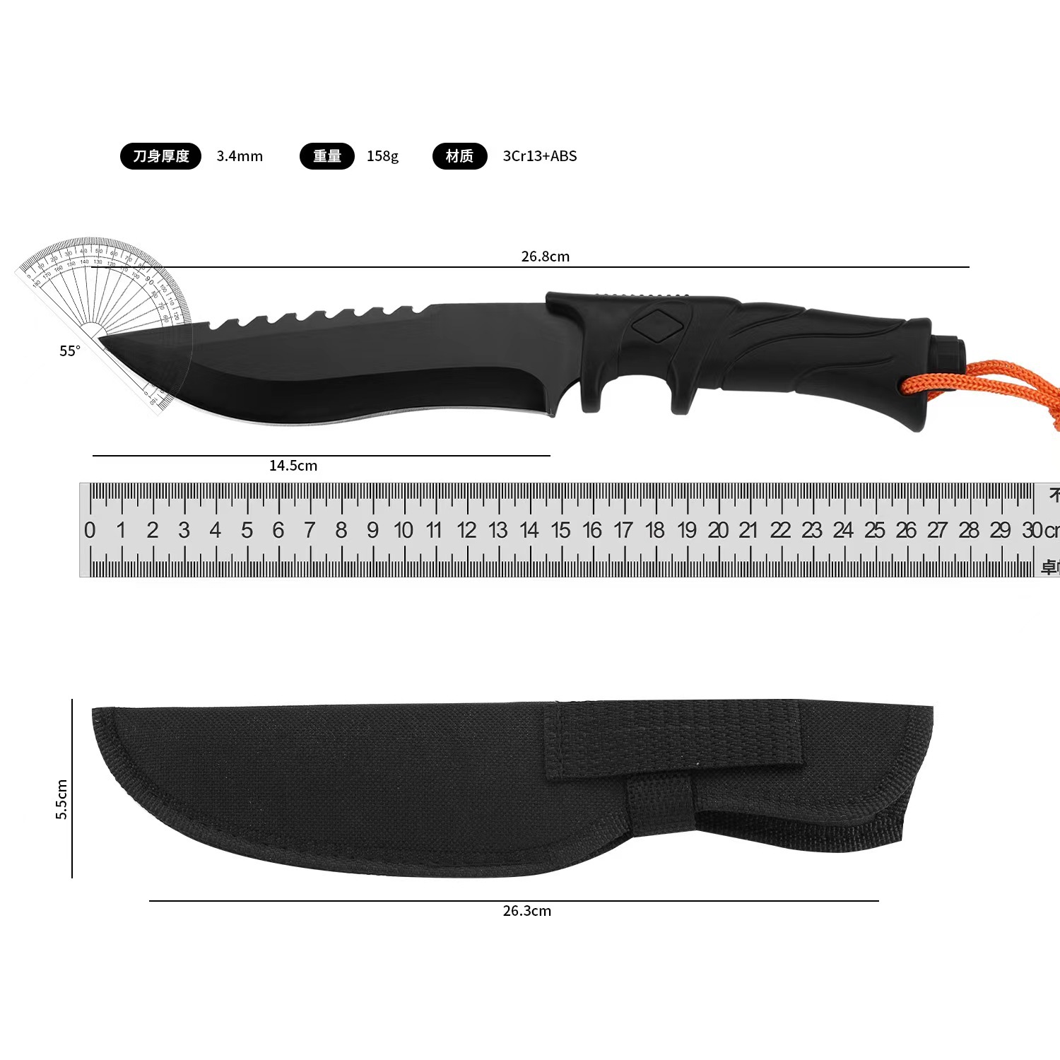 工厂直销户外直刀随身迷你刀具野外便携吃肉小刀露营垂钓水果刀