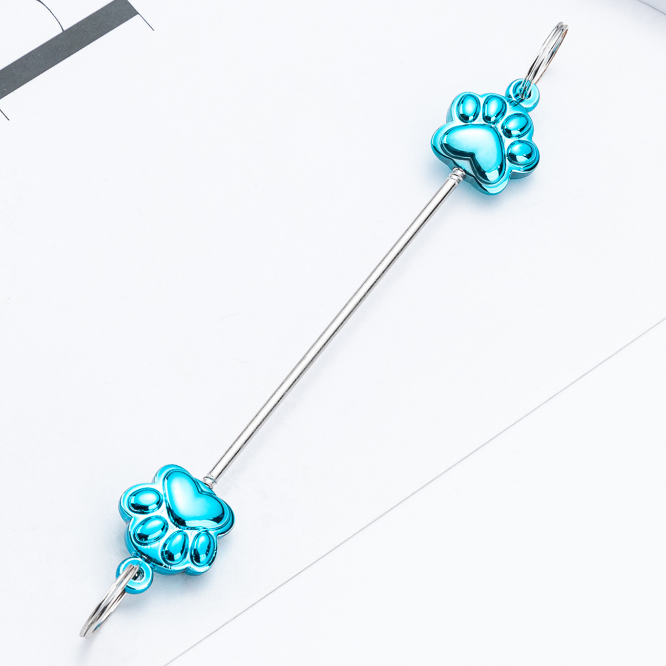 Creativo diy varilla de cuentas de garras de gato multicolor nuevo accesorio de llavero de cuentas varilla de cuentas de metal multicolor