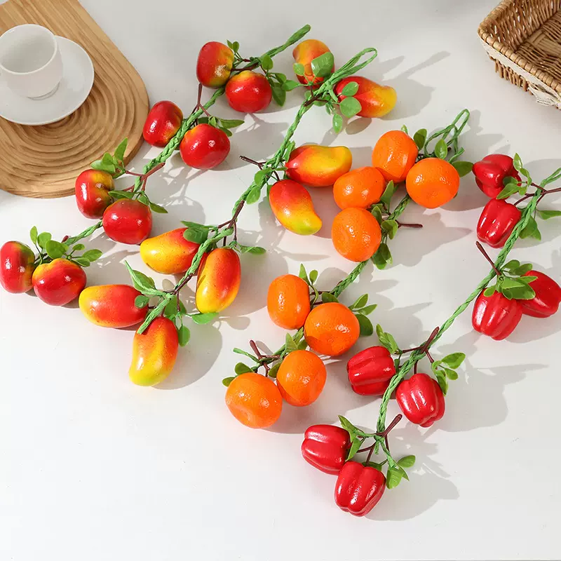 仿真水果蔬菜挂田园风装饰酒店饭店摆件摄影道具假水果蔬菜模型