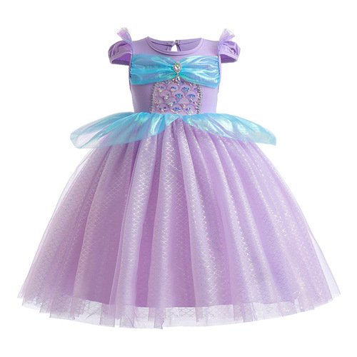 ins girls sequined mermaid princess dress  summer new style baby girl fashionable short-sleeved dress birthday dress