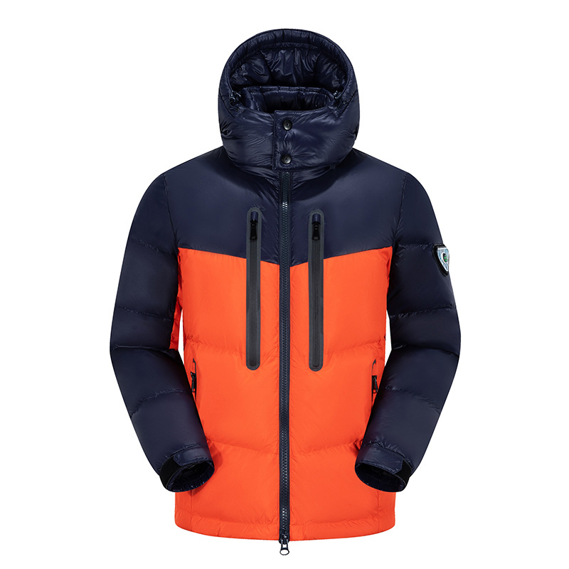 Fabricante de chaquetas de plumón ropa deportiva de esquí y montañismo para hombres y mujeres chaqueta de plumón de pato blanco 90 chaqueta de plumón contra el frío invierno personalizada