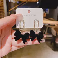 925 Серебряные иглы винно-красный бархат серьги-бабочки осень и зима новогодние гвоздики новый год бриллиант сладкие серьги ювелирные изделия женские