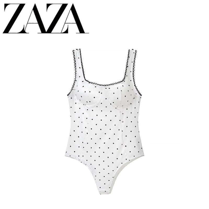 ZAZA hecho por sí mismo estilo europeo al por mayor ropa de mujer de moda universal delgado punto ondulado encaje de lazos camiseta