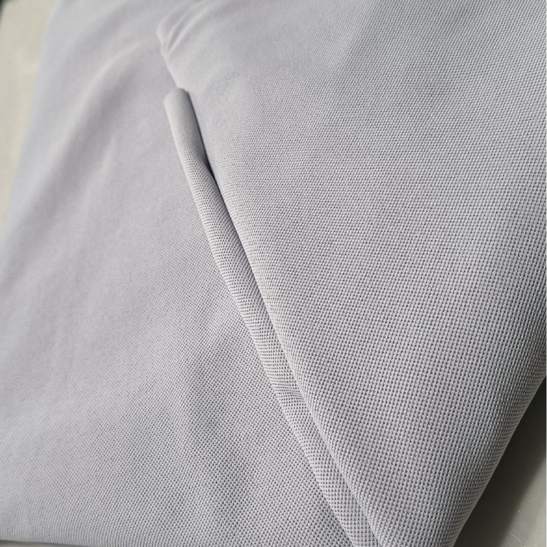涤氨针织珠地面料运动服饰柔软仿棉工作服弹力休闲服饰面料网眼布