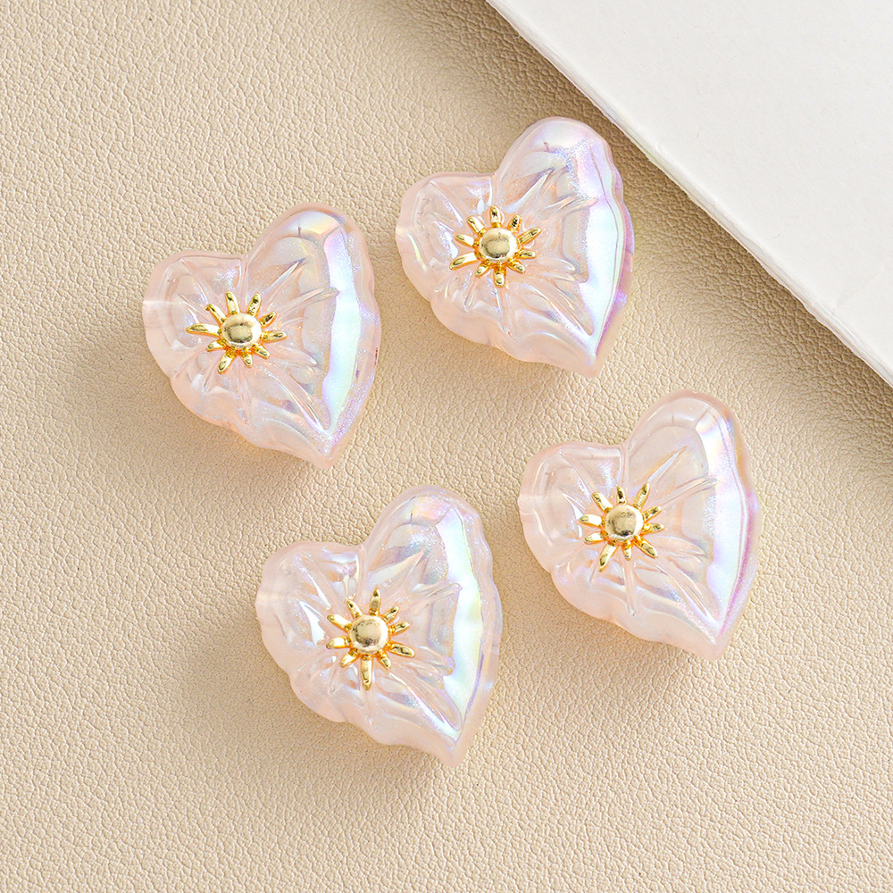 Cuentas pequeñas en forma de corazón torcido con purpurina fina, accesorios para cadena de teléfono, llavero, joyería, cuentas mixtas, venta al por mayor