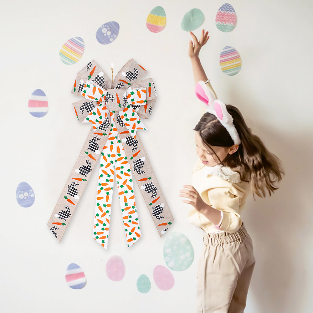 Decorations, carrot rabbit, layout with bow, for import, new collection