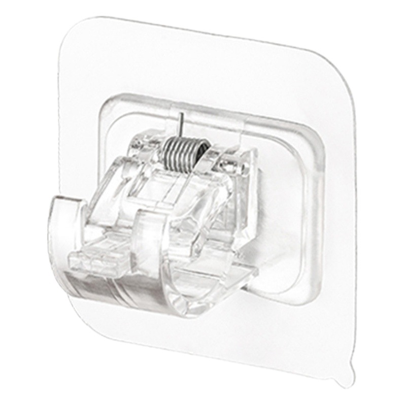 gancho de barra de cortina fijador de clip de barra de cortina sin agujeros de pegado tipo soporte clip de barra transversal cortina de puerta telescópico gancho adhesivo