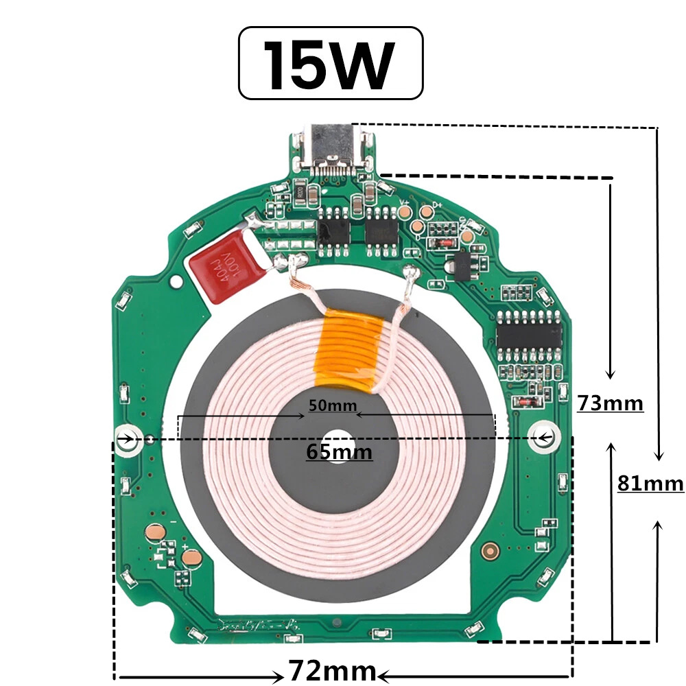 Módulo PCBA de Cargador Inalámbrico de 15W con Carga Rápida para Celular