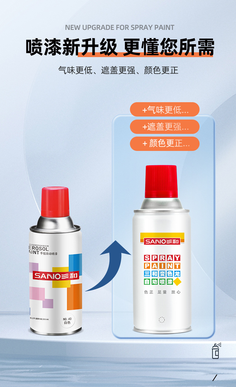 Sanhe Chameleon Car Paint Touch-Up Anti-Rust Hand-Shake Spray Paint Graffiti Paint Wall Paint Wholesale Color Collection