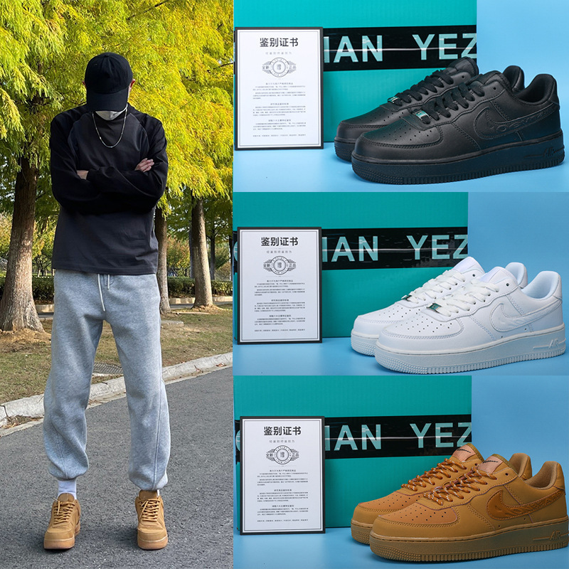 High-quality Putian Nike official original Air Force One AF1 in pure white, all black, wheat color, wear-resistant, unisex, air-cushioned, low-top High-quality Putian Nike official original Air Force One AF1 in pure white, all black, wheat color, wear-resistant, unisex, air-cushioned, low-top