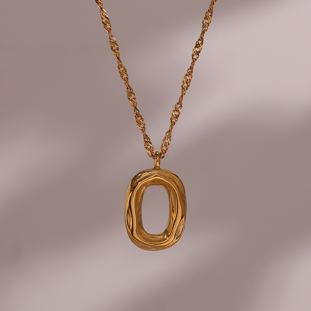 Fashion Oval Stainless Steel Pendant Necklace Plating Stainless Steel Necklaces_colorza_4