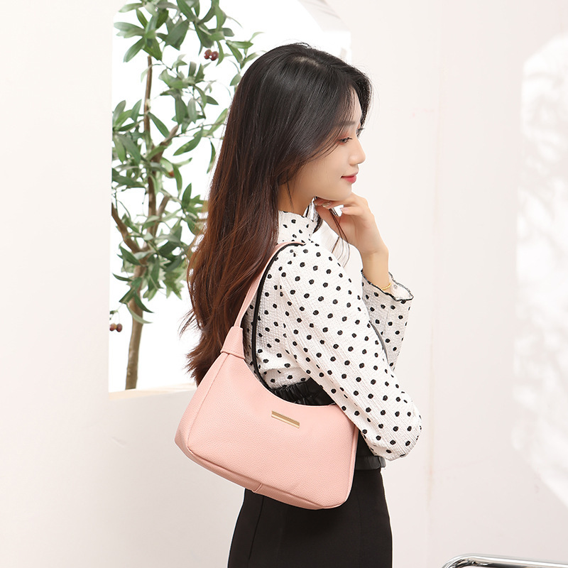2024 moda litchi estriado sequinilla decoración brazo bolso de mujer fresco dulce bolso de hombro de mujer bolso de mano de mujer