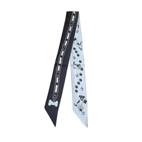 Black and White Small Dog Scarf, New Arrival, Long and Cute, Versatile, Hair Tie, Fabric Bow, Necklace, Collar Scarf, Decorative