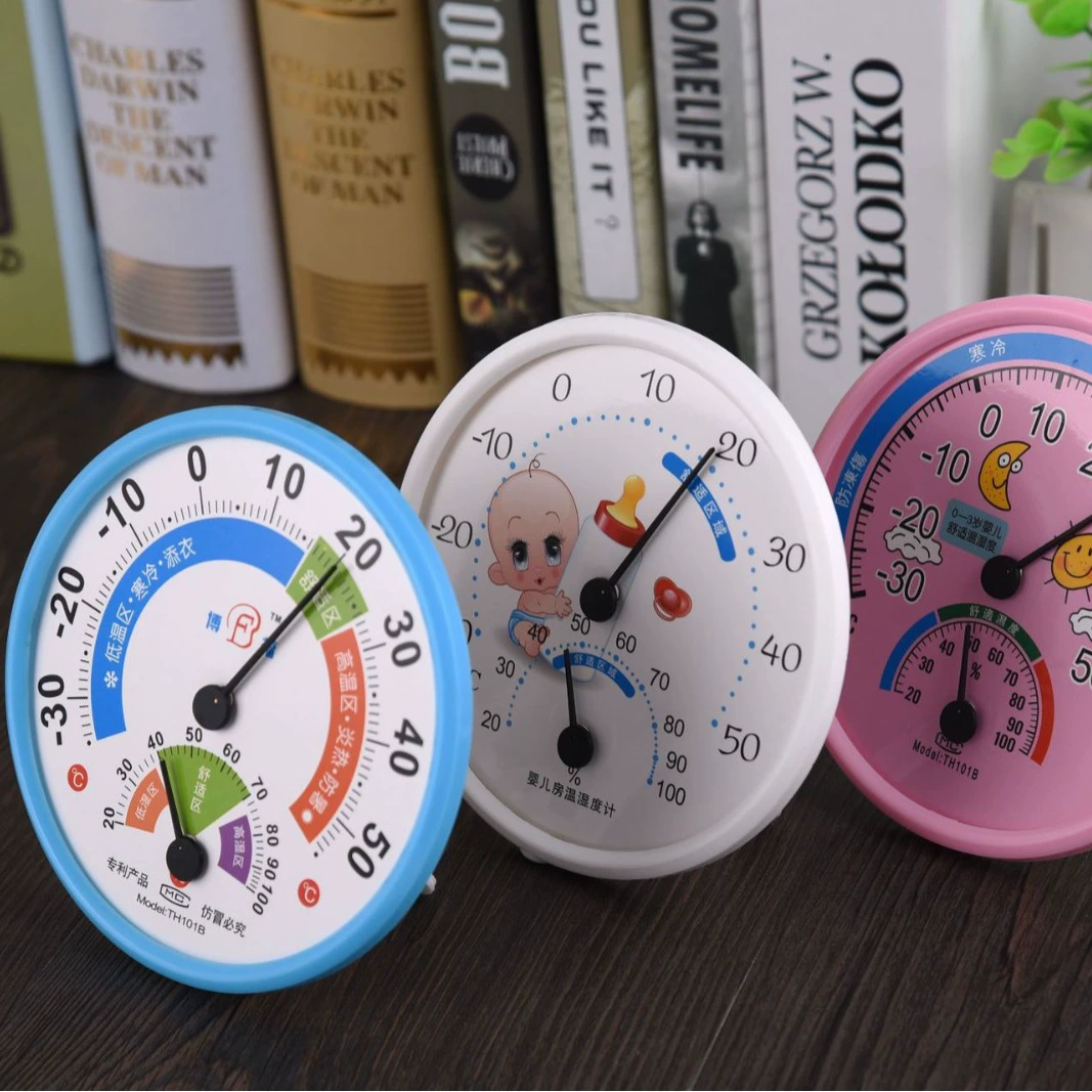 Высокоточный комнатный термогигрометр 101C с крупным циферблатом и механическим индикатором температуры и влажности.