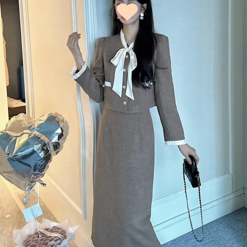 法式小香风套装裙女千金风高级感气质名媛半身裙二件套2025秋新款|undefined