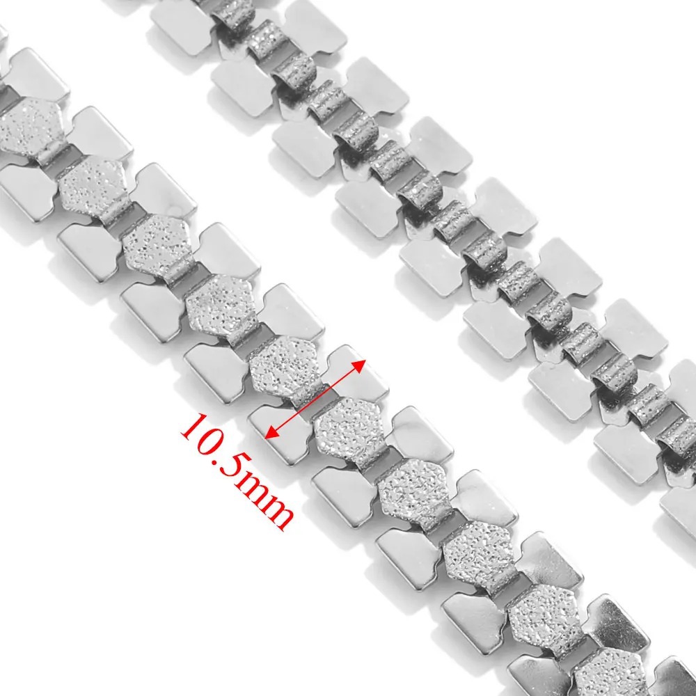 Acero inoxidable Hip Hop Heavy Metal Cadena gruesa grande Acero de titanio DIY Moda europea y americana Cadena semiacabada Cadena de bolso hecha a mano