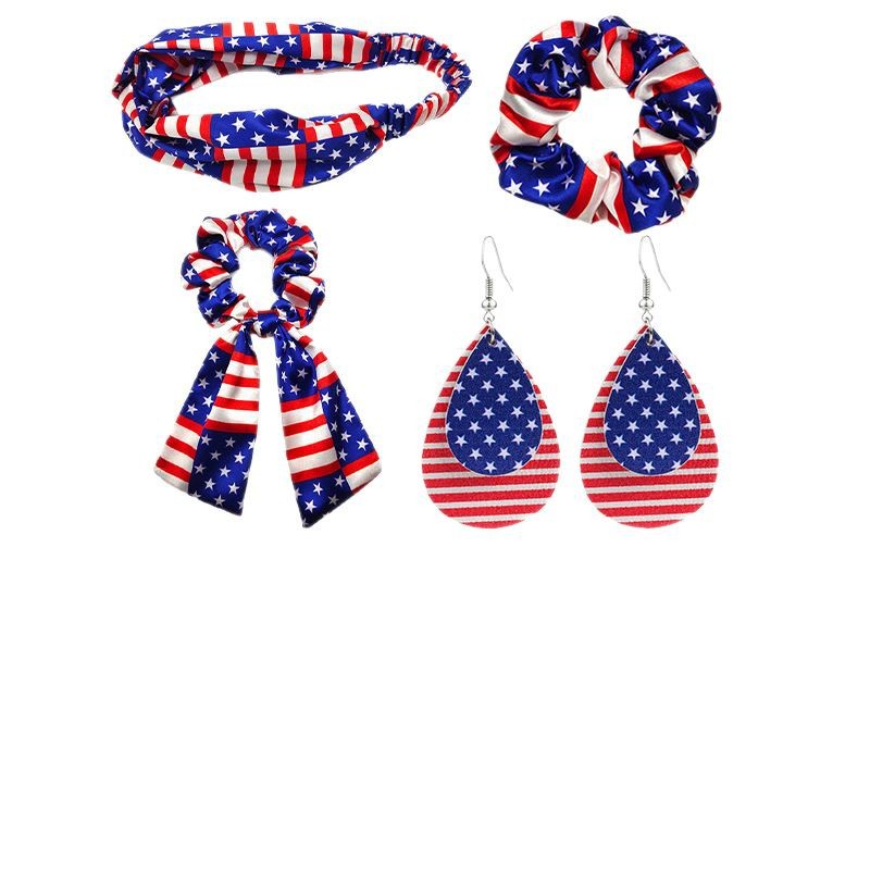 Gafas del Día de la Independencia de los Estados Unidos Diadema de carnaval Diadema Diadema Pendientes Pestañas postizas Gafas de bandera