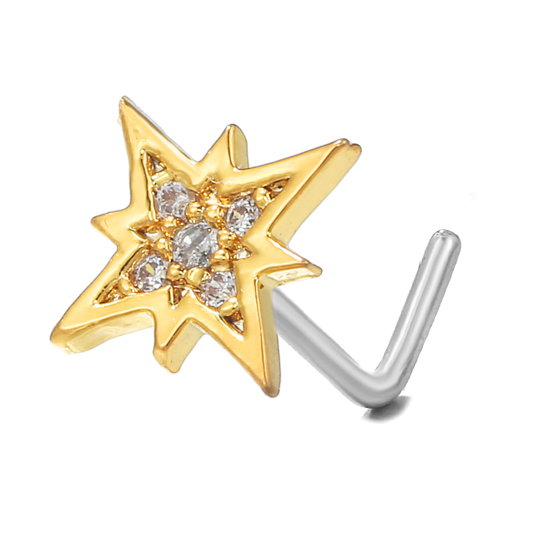 Fashion Geometric Copper Plating Rhinestones Nose studs 1 Piece