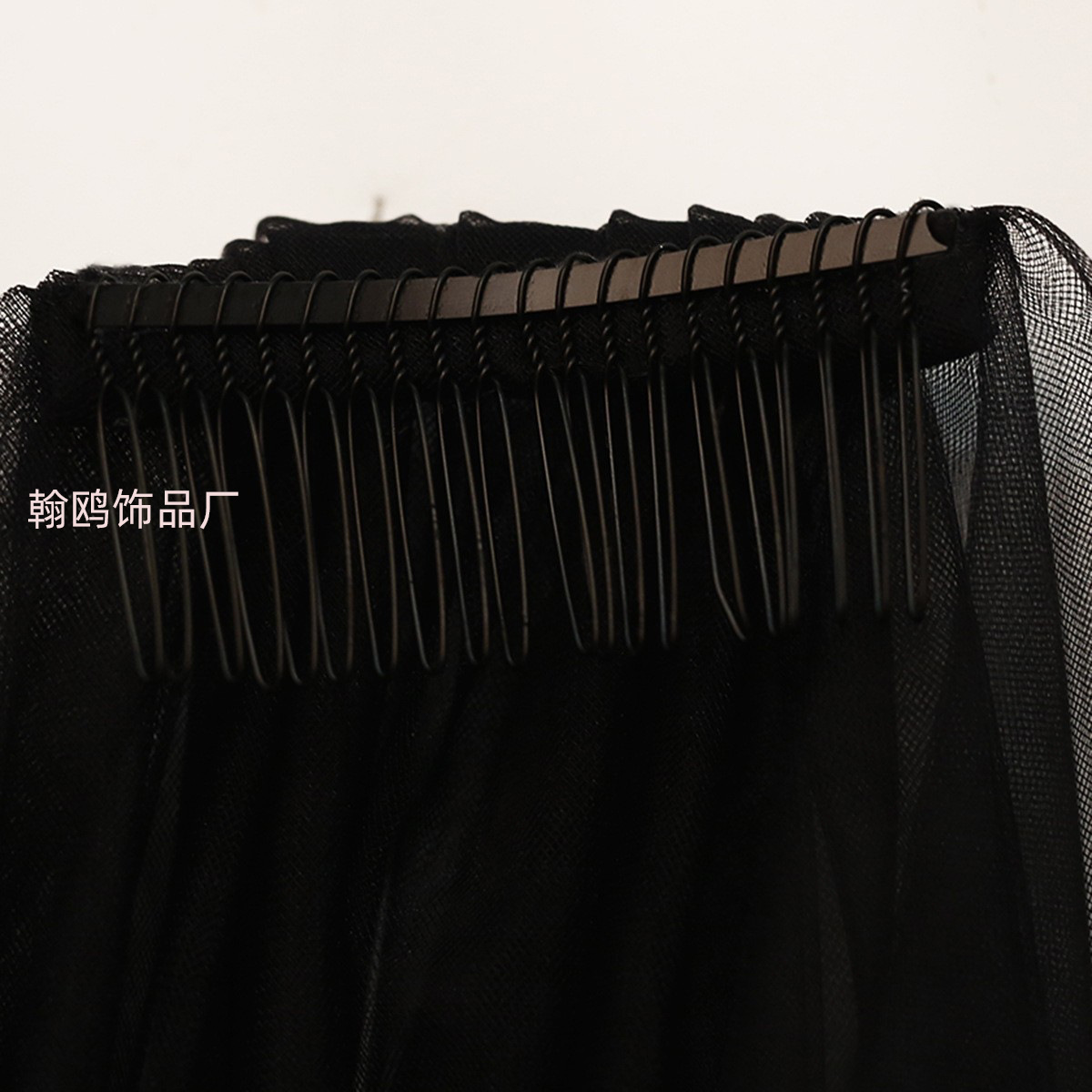 European and American Black Halloween Headband Lace Edge Double Layer Bridal Veil Face Covering Wedding Photo Prop