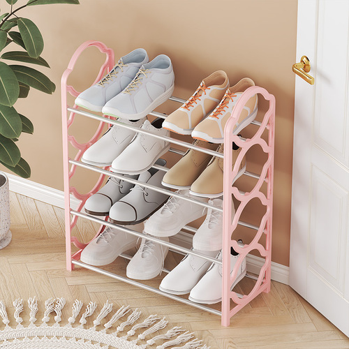 Four-layer lace shoe rack door dust-proof storage rack multi-layer shoe cabinet storage rack space-saving multi-functional small shoe cabinet