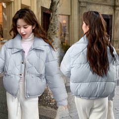 2025冬季新款羽绒棉服女韩版针织短款泡芙棉服保暖棉衣棉袄外套厚