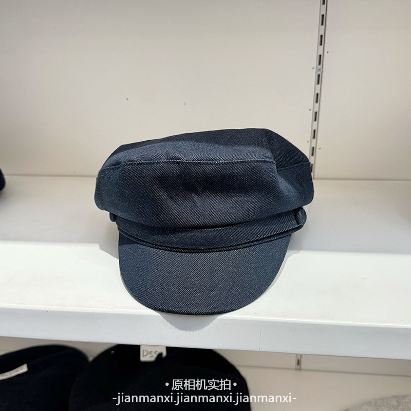 2025新款韩版素色复古贝雷帽女平顶小众气质百搭显脸小军帽报童帽|undefined