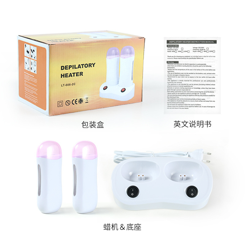 Liddyクロスボーダー2座ロール脱毛ワックスホットワックスマシンroll on wax warmerワックス溶解器ワックスマシン|undefined