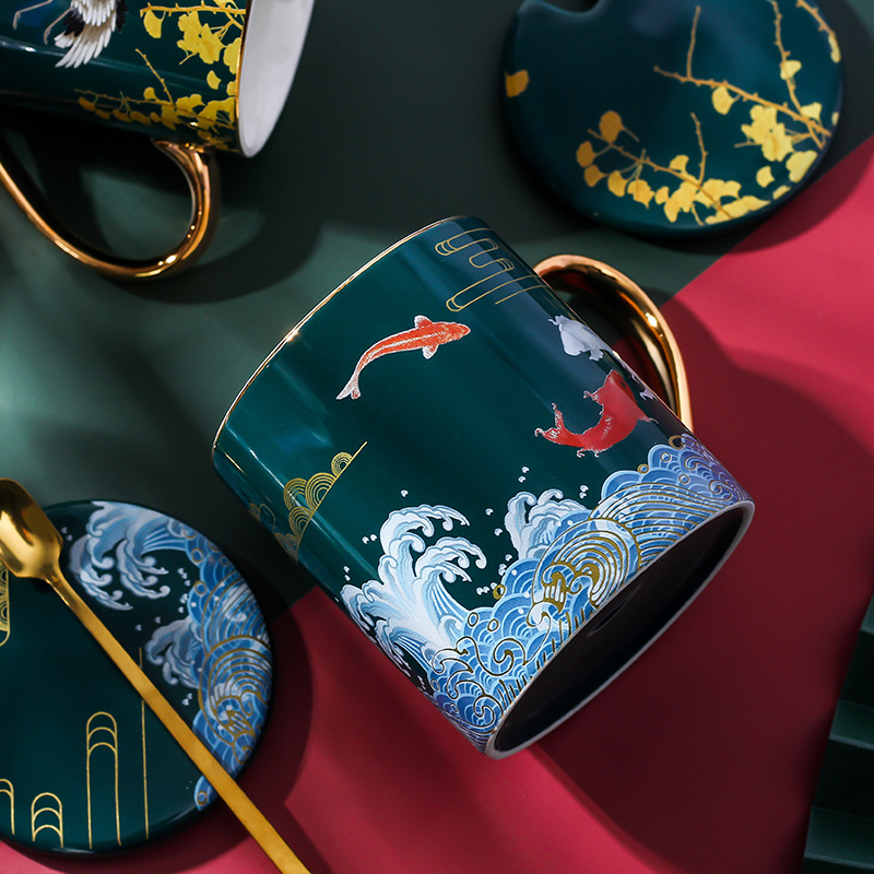 Taza de cerámica de agua de color, taza de oficina, taza de té, regalo de cumpleaños.