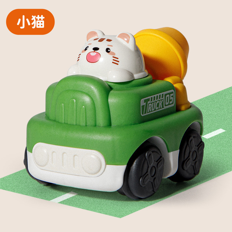 卸売ドロップシッピング楽しい漫画エンジニアリング車両掘削車落下耐性男の子と女の子子供シミュレーションおもちゃ慣性プレス車|undefined