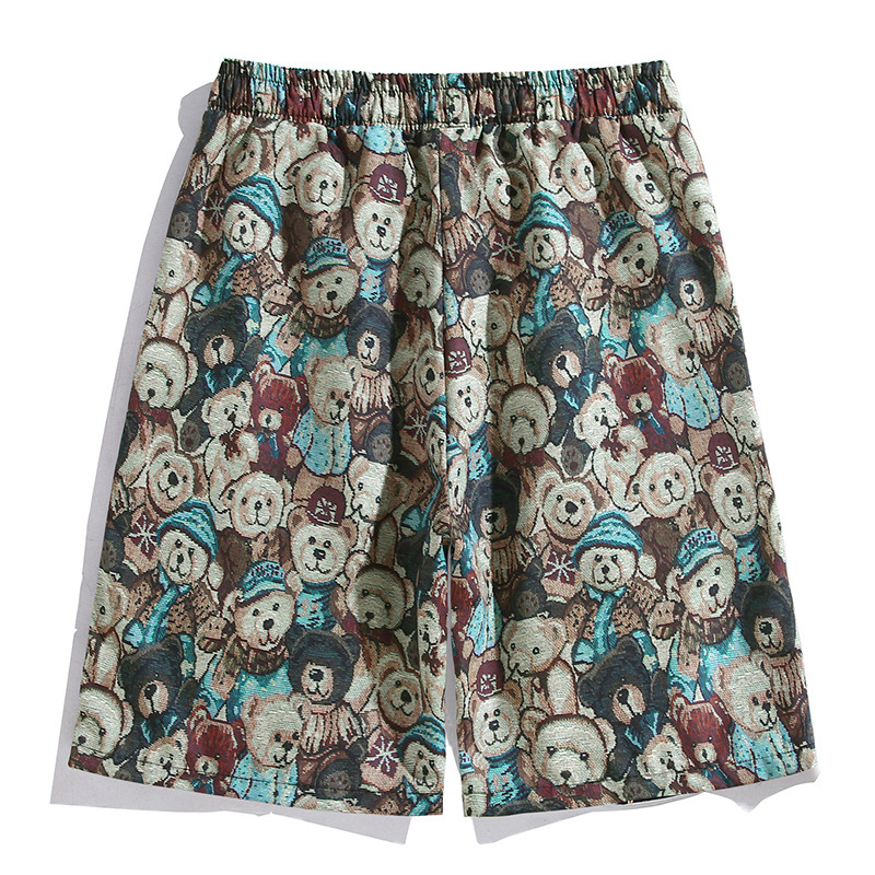 Bears Shorts Hommes 2023 Été Casual Beachwear Loose Oversize Fashion Polyvalent Imprimé Capris_voghion.com