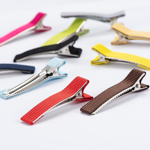Hair Clips DIY Double Prong Screwed Ribbon Half Bow Duckbill Clips Frizzy Hair Clips Hair Accessories Headwear Accessories Wholesale