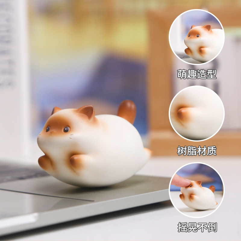 漫画フーリ猫シェーカー装飾品かわいい猫樹脂工芸品癒しオフィスデスクトップ装飾品|undefined