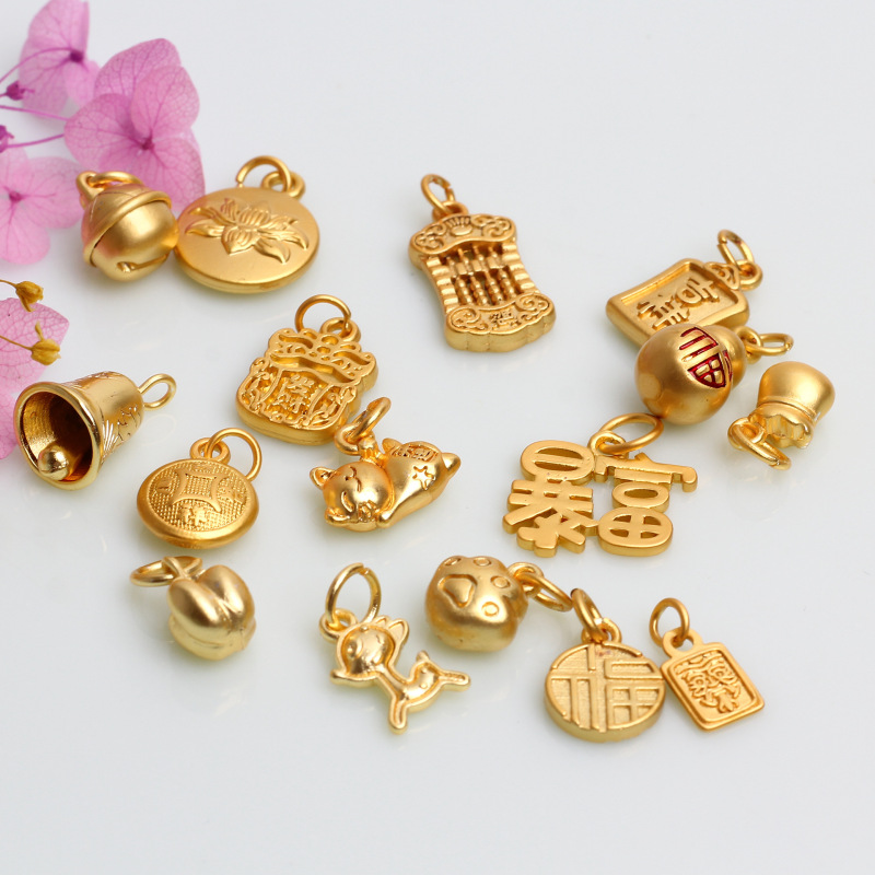 古法金diyブレスレットアクセサリー砂金アクセサリーネックレスペンダント手串隔珠アクセサリー材料|undefined