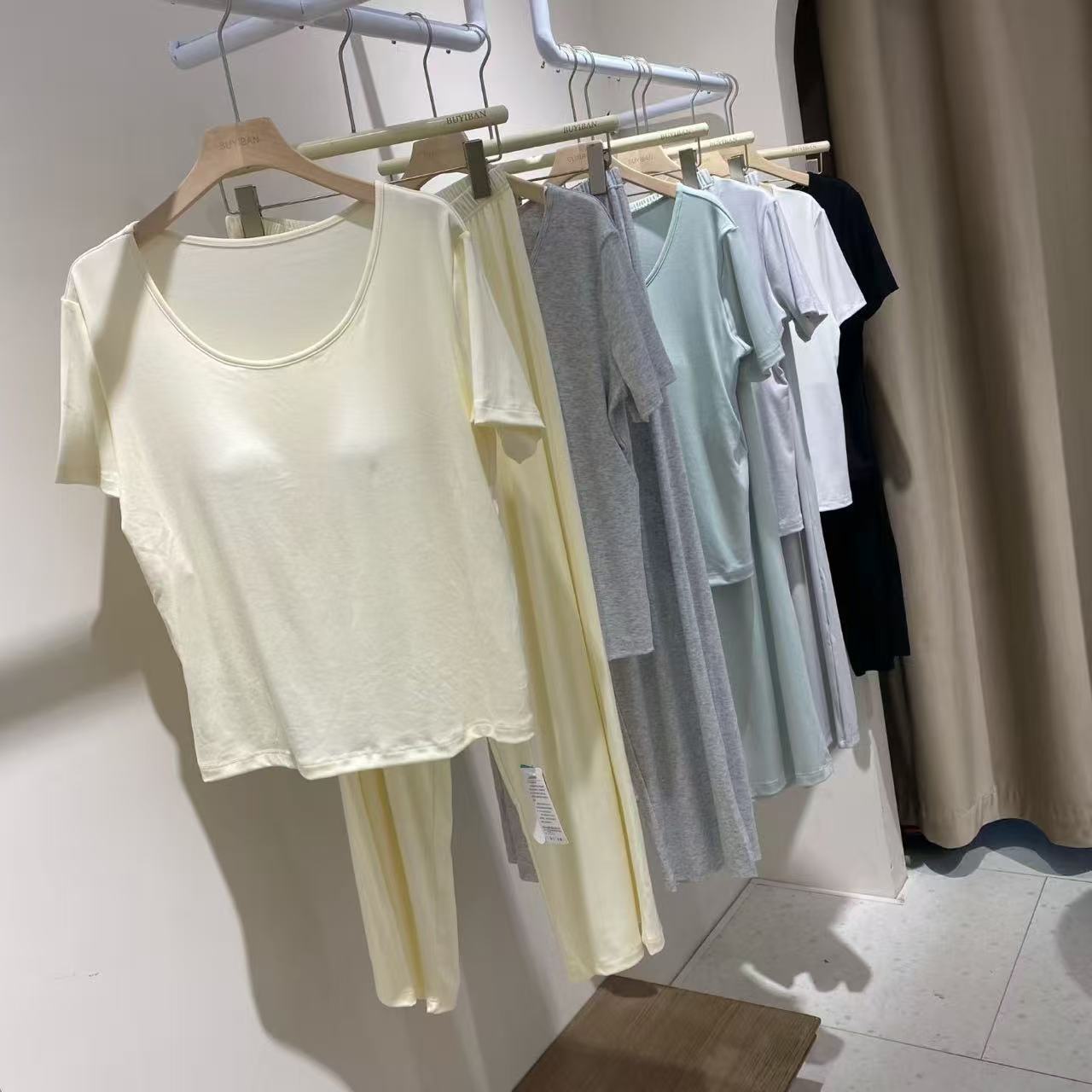 欧莉璨莱赛尔女士家居服套装2135上衣948长裤松紧带大圆领舒适
