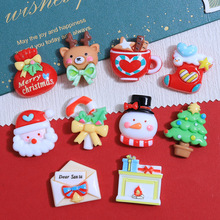 卡通圣诞礼物童趣手工diy奶油胶手机壳头饰发夹饰品树脂配件批发