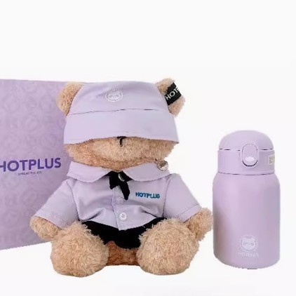 HOTPLUS スウェットシャツ クマ 魔法瓶カップ 女性 かわいい 水 カップル 学生ポット かわいい ネットセレブ ストロー付き|undefined