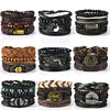 Woven retro bracelet handmade, fashionable set, accessory, jewelry, simple and elegant design, European style