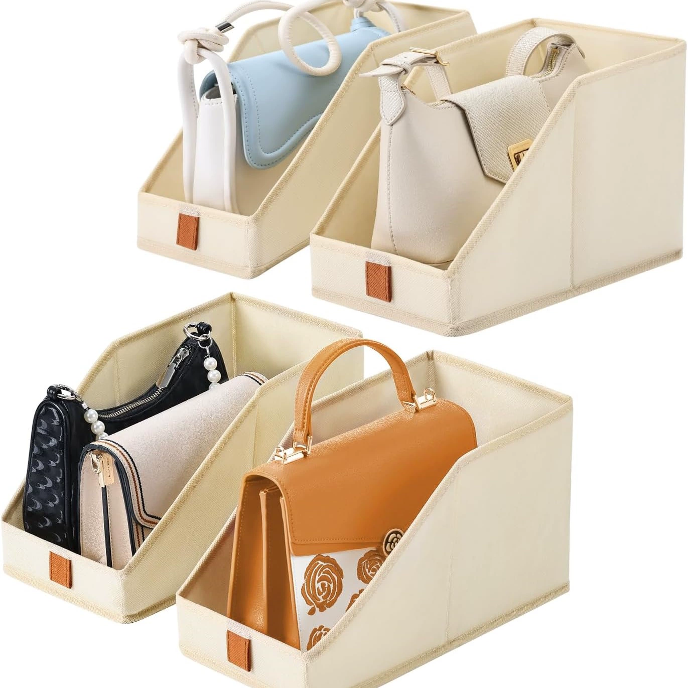 Ящик для хранения сумок для гардероба, ящик для хранения кошельков, небольшой складной ящик для хранения сумок, тканевый куб.