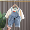 Autumn rainbow overall for boys with letters, trousers, 2021 collection, 3 years, wholesale