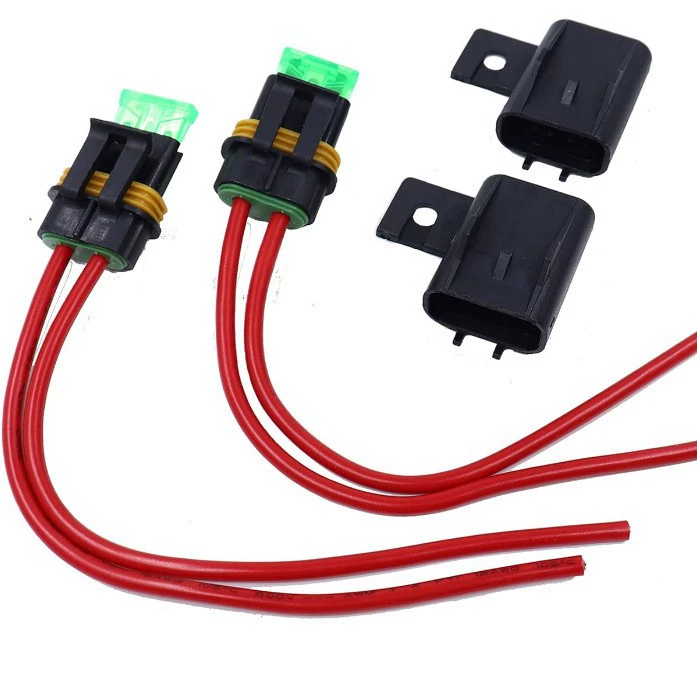 2 шт. встроенный держатель предохранителя, водонепроницаемый жгут проводов ATO/ATC30A12AAGW с крышкой, сверхмощный автобусный источник питания
