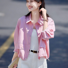 2026春季软缎面料翻领无袖露肩高弹假二件套宽松女式衬衫洛丽塔风