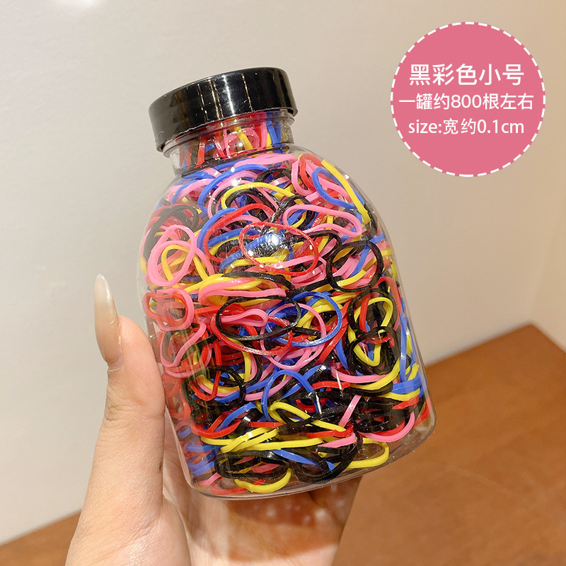 女童彩色一次性发圈不伤发橡皮筋宝宝扎头绳黑色小发饰头绳|undefined