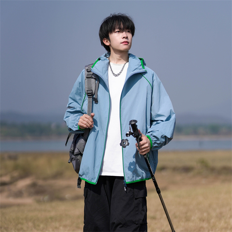 2025新款夏季防晒衣男女运动速干连帽轻薄透气冲锋衣薄款男士外套
