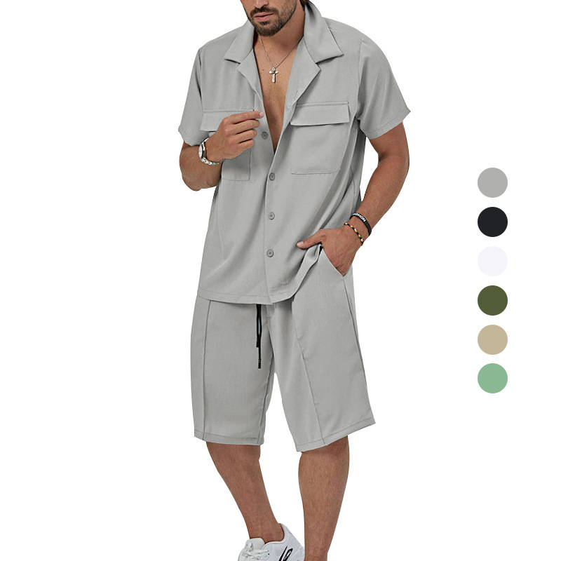 Men's Solid Color Shorts Sets Men's Clothing display picture 1