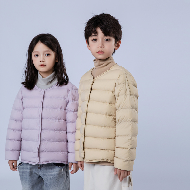 Children's Lightweight Down Jacket Korean Style Boys and Girls Middle and Big Children's Down Liner Baby's New White Duck Down Jacket