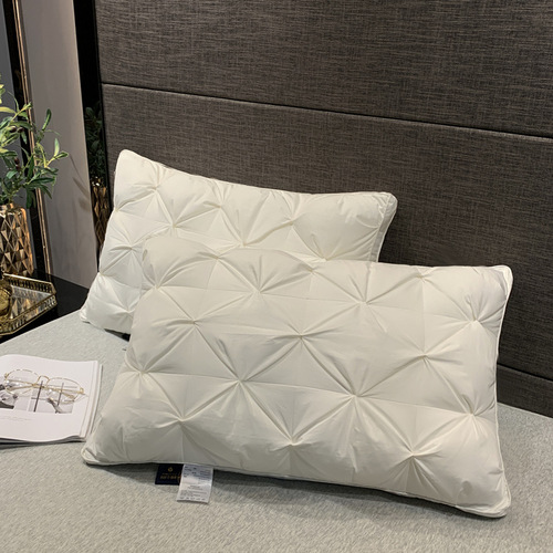 批发高端立体羽丝绒全棉枕芯纯棉中低枕头五星级酒店枕一对拍2