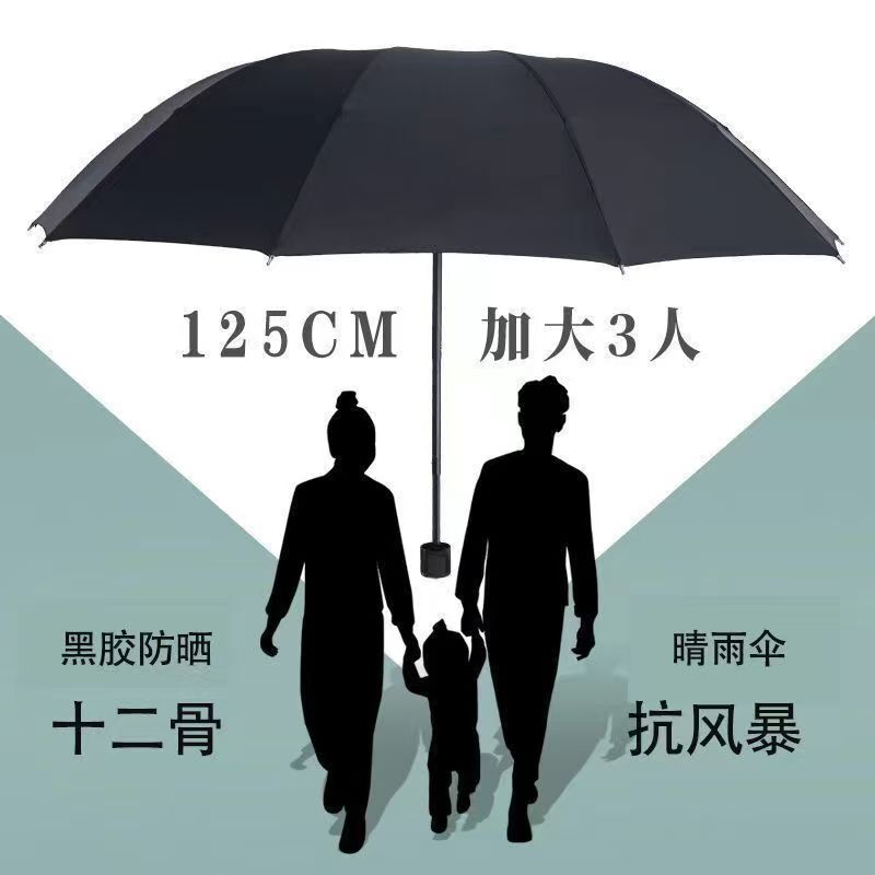 12骨超大雨伞晴雨两用伞加大加固防晒伞加厚折叠伞遮阳伞批发|undefined