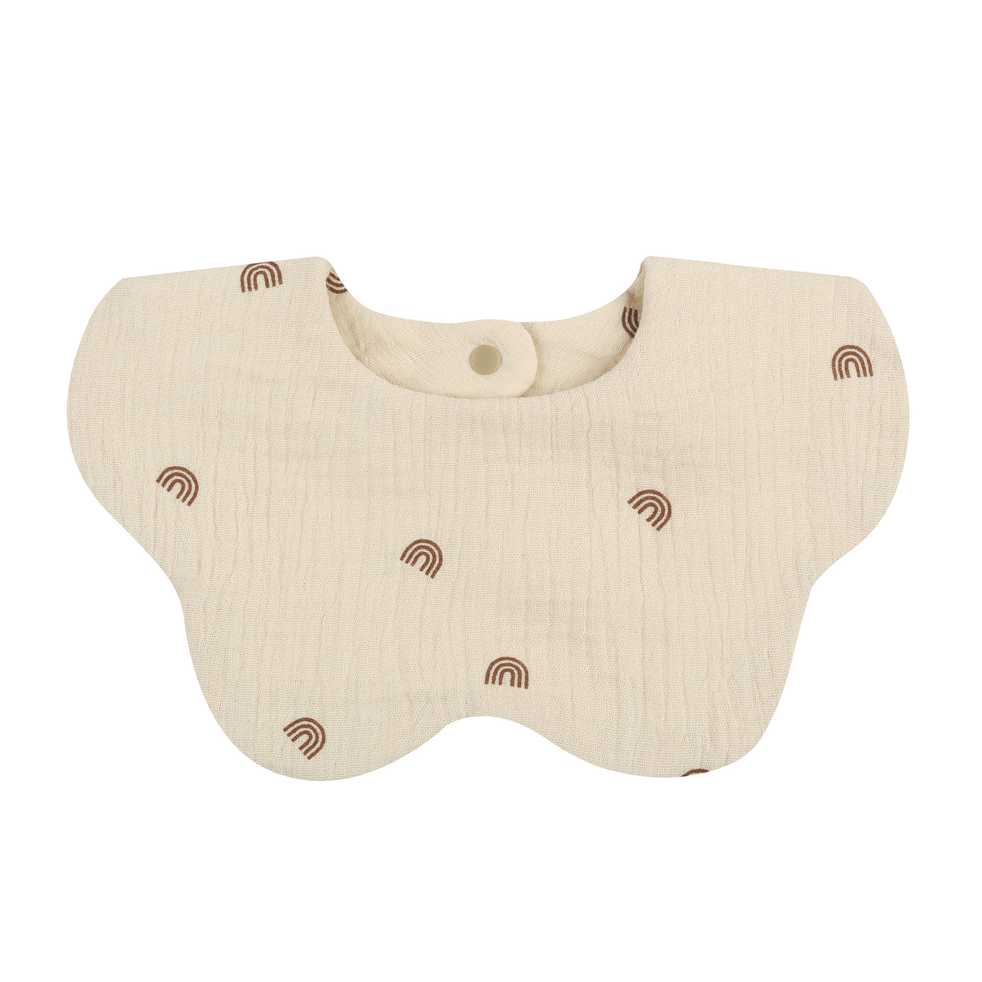 Pure Cotton Petals Slippery Towel Korean Style Wave Lace Bib Bib Baby Anti-Spitting Style Positive and Reverse